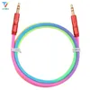 300 sztuk 3,5 mm Jack Cable Audio Rainbow Bamboo Copper Shell Male do męskiego stereo Przewód pomocniczy do samochodu Samsung S8 MP4 AUX Cable