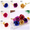 24k Gold Foil Plated Rose Creative Gifts Lasts Forever Rose Flowers Lover Wedding Christmas Valentines Mothers Day Decoration LLA179