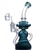 Recycler Bong Inline Slitted Diffuser Glass Water Bongs Recycler Dab Rig Bong Blue Beaker Bong Oil Burner Glass Water Pipe 14mm joint Banger