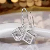 Cube white stone sterling silver plated earrings size 30CM11CM DMSE583 gift 925 silver Plate earring Dangle Chandelier2903062