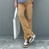 Pantaloni vintage in denim svasato dipinto effetto consumato Uomo Urban Streetwear Jeans patchwork Hip Hop Splash Ink Graffiti Pantaloni micro svasati 220212