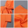 Ciemiili ny mode ondoulder långärmad sexig kvinna klänning vinter solid orange knälängd kväll fest bandage klänning t200604