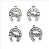 Mycket 100pcs lycka till hästsko antika silver charms pendlar för smycken gör armband halsband örhängen 14 * 17mm dh0849