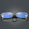 Frame High Quality Reading Eyeglasses Presbyopic Spectacles Clear Glass Lens Unisex Rimless Antiblue light Glasses Strength 10 2904080