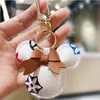 accessories designer keychain Mouse Diamond key chain Design Car key chains bag charm Favor Flower Pendant Jewelry Keyring Fashion PU 4603