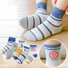 5 paires / lot chaussettes en coton doux pour enfants pour adolescents garçon fille bébé mignon dessin animé mode chaussettes chaudes 1-12y automne hiver enfants CN LJ200828