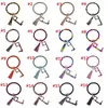 PU protective key chain Leather key ring Acrylic key chain bracelet door opener contact-proof elevator tool 20 kinds of style DB262