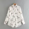 Women Tiger Print Long sleeve Shirts Femme Turn-down Collar Blouse Casual Lady Loose Tops Smock Blusas S7875 201202