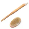 Spedizione DHL Può smontare la spazzola da bagno in setola naturale morbida pelliccia manico lungo in legno spazzola per la pulizia Pelle pulita in profondità