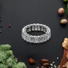 Eternity Emerald Cut Lab pierścionek z brylantem 925 Sterling Silver obrączki zaręczynowe dla damska biżuteria na prezent