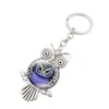 Owl Glass Cabochon Keyring Keychain Owl Form Key Chain Holders Fashion Accessories Bag Hangs will och Sandy New