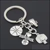 Porte-clés Accessoires de mode J'aime le football Basketball Baseball avec des chaussures de football pour sac à main de voiture Cowboy cadeau Clover Charms Ke2511