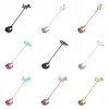 Ice Cream Spoon 304 Stainless Steel Coffee Stirring Scoop Cute Cat Fish Decor Long Handle Scoops Water Drop Shape Creative New 3 1sh G2