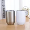 Tazza da vino da 12 once a sublimazione bicchieri dritti bicchieri da champagne in bianco Tazza da caffè isolata sottovuoto a 2 strati con coperchio