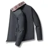 Autumn Winter Fleece Jackets Men Business Casual High Quality Middle-aged And Elderly Stand-up Collar M-8XL 220301