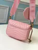 M56461 M5646 M53936 New Wave Crossbody Torba Kobiety Łańcuch Pasek Połączenie okrągłe Portfel Coin Real Calf Skórzany Mini Portfel Cross Body Torba Na Ramię