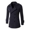 Men Wool Blends Coats Autumn Winter Solid Color High Quality Men's Wool Coats Luxurious Wool Blends Coat Male 201128