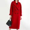 Kvinnor Elegant Vinter Cashmere Overcoat Lång Bandage Woolen Coat Cardigan Lös plus Storlek Abrigos Mujer Manteau Femme Hiver LJ201202