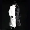 giacca di pelliccia da uomo trincea patchwork cappotto di pelliccia imitato capispalla da uomo capispalla in pelliccia sintetica maschile cappotti invernali di colore misto