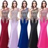 Sexy Backless Appliques Burgundy Mermaid Lace Long Prom Dresses Royal Blue Black Evening Party Dress Vestido de Festa Longo