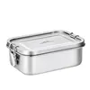 G.a HOMEFAVOR Custom Lunch Box For Kids Food Container Bento Box 304 Top Grade Stainless Steel Storage Thermal Metal Box Stock T200111