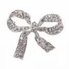 Fashion Custom Brooches Clear Crystal Rhinestone Large Size Bow Knot Lady Pins for women decoration
