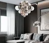 Nordic Postmodern Luxury Creative Chandelier LED Iron Glass Ball Chandelier Lighting Living Room Bedroom Dining G9 Hanging Lamp