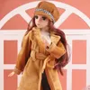 1/4 BJD Doll 45CM 18 Ball Jointed Dolls With Full Fashion Outfits Clothes Set Hat Shoes Wig Makeup Girls DIY Dress UP Toys LJ201031