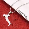 イタリアペンダントネックレスファッションイタリアン地図チェーンジュエリーのステンレススチールゴールドシルバーカラーマップ