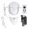 在庫7色LEDマスクライト療法フェイスビューティーマシンLED顔のネックマスク微小電流LEDの皮の若返り送料無料
