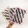 3D 5D Mink Lashes Embalagem Depósito Comprimento Natural 25mm Full Strip Eyelashes Pearl Rhinestone 9Pairs 16Es Capa Lash