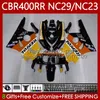 Kit carene giallo arancione per HONDA CBR 400 RR CC 400CC NC23 1994 1995 1996 1997 1998 1999 Corpo 66No.98 CBR400RR CBR400 RR 88-99 NC29 CBR 400RR 94 95 96 97 98 99 Carrozzeria OEM