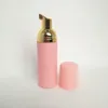 30PS 60 ml Pink Plastic Foam Pump Refillerbar tom kosmetiska flaskor Rengöringsmedel Soap Dispenser Shampoo Bottle With Golden1230K