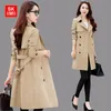 Spring Trench Coat for Women Streetwear Turn-down Collar Double Breasted Coats Female Plus Size 3XL XXXL Sobretudo Feminino 201030