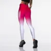 Nouveau style de mode automne dégradé taille haute leggings pour femmes vêtements de sport en plein air push up force élastique leggings maigres 201202