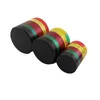 Smerigliatrice per erbe da fumo in alluminio color Rasta con raccoglitore in silicone 40mm 55mm 63mm Accessorio per frantoio per smerigliatrice per tabacco in metallo4112546