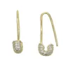 Stud 2021 Fashion 925 Sterling Silver Delicate CZ Elegant Women Jewelry Unique Designer PaperClip Safety Pin Earring4005827