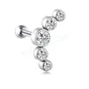 Cartilagem Hélice Trogus Stud Anéis Orelha Prego Aço Inoxidável Bar Piercing Cristal Corpo Jóias Presentes Para Mulheres