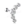 Cartilagem Hélice Trogus Stud Anéis Orelha Prego Aço Inoxidável Bar Piercing Cristal Corpo Jóias Presentes Para Mulheres