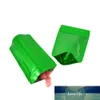 100 adet Yeşil Stand Up Alüminyum Folyo Zip Kilit Kendinden Sızdırmazlık Paketi Çanta Gözyaşı Çentik Çay Tozu Torbalar