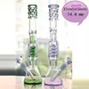 Real Images Glass Bongs Joint 18.8mm 14.4mm Perc Percolator Bubbler DAB Rigger Rökning Vattenrör Stock 24 Hours Ship Mix Styles Hookahs