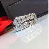 Choucong Gloednieuwe Luxe 925 Sterling Zilver Pave Witte Saffier CZ Diamond Eternity Party Vrouwen Bruiloft Snake Band Ring Voor Love243V
