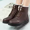 Femmes Hiver Neige Dames Nouveau Chaud Plus Velours Waterproo Martin Bottes PU Grande Taille Coton Chaussures 201106