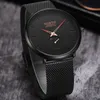 Mode Märke Luxury Mens Klockor Business Watch Men Svart Rostfritt Stål Band Vattentät Quartz Armbandsur Casual Sport