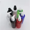 250ml Colored Refillable Plastic Bottle With Lotion Pump Flat Shoulder PET Cosmetic Container For Toner Liquid Soap Creamgood package