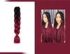 100g 24 Pouces Simple Ombre Couleur Vert Rose Extension De Cheveux Synthétiques Twist Jumbo Tressage Kanekalon Cheveux En Vrac