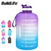 BuildLife 1 галлон бутылка с водой со столовой маркером 3.78L 2.2L 1.3L BPA Бесплатная пластиковая большая емкость фитнес спортивные воды Кувшин 201221