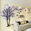 3D Wall Sticker Love Tree Con Bird Rabbit Decalcomanie per parete Soggiorno Decorazione Adesivi murali in acrilico Sfondo TV Wallpaper 201202