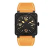 Mode Läder Man Klocka 42mm Lyx Casual Style Quartz Clock Reloje de Marca Business Simple Wristwatch