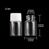 wholesale 100 pieces 2ml 16*26mm Empty Glass Bottles with White Plastic Caps Mini Glass Bottles Tiny Jars Vials